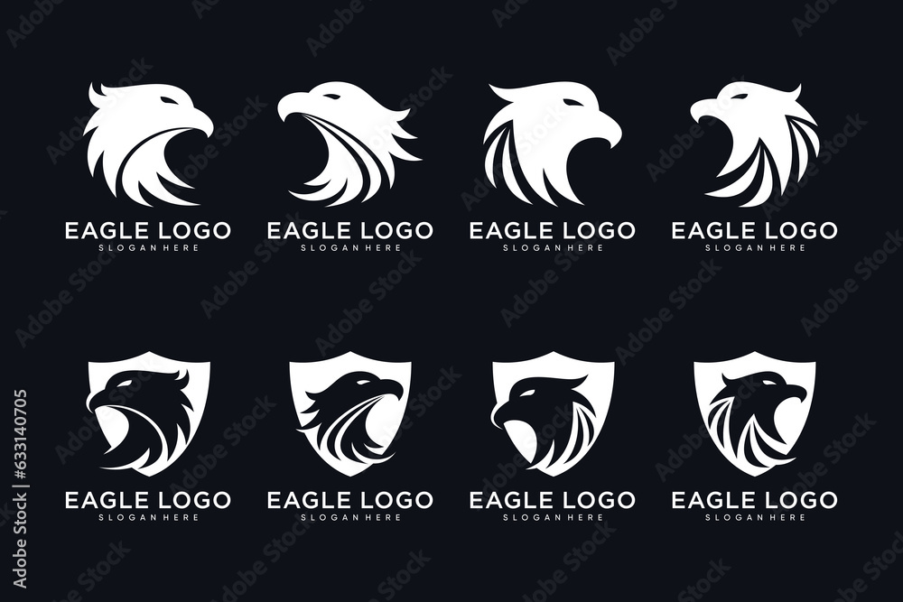 Obraz premium Eagle logo design template vector illustration with creative idea