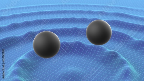 Photography black hole gravity waves 3d illustration, can be used to represent astrophysics