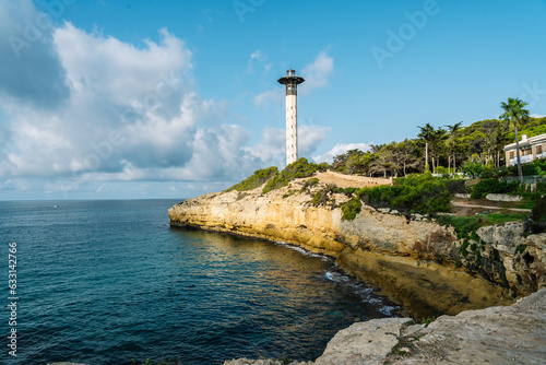Torredembarra lighthouse, in Tarragona. Spain