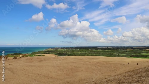 Coast of the North Sea in Rubjerg, Denmark. Beautiful landscape of sea and sand.