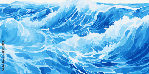 Blue water waves on the ocean background © mr_marcom