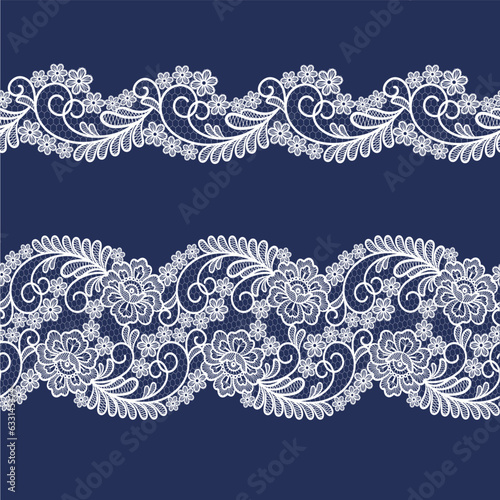 Seamless  lace  floral   background. Vector lace flowers