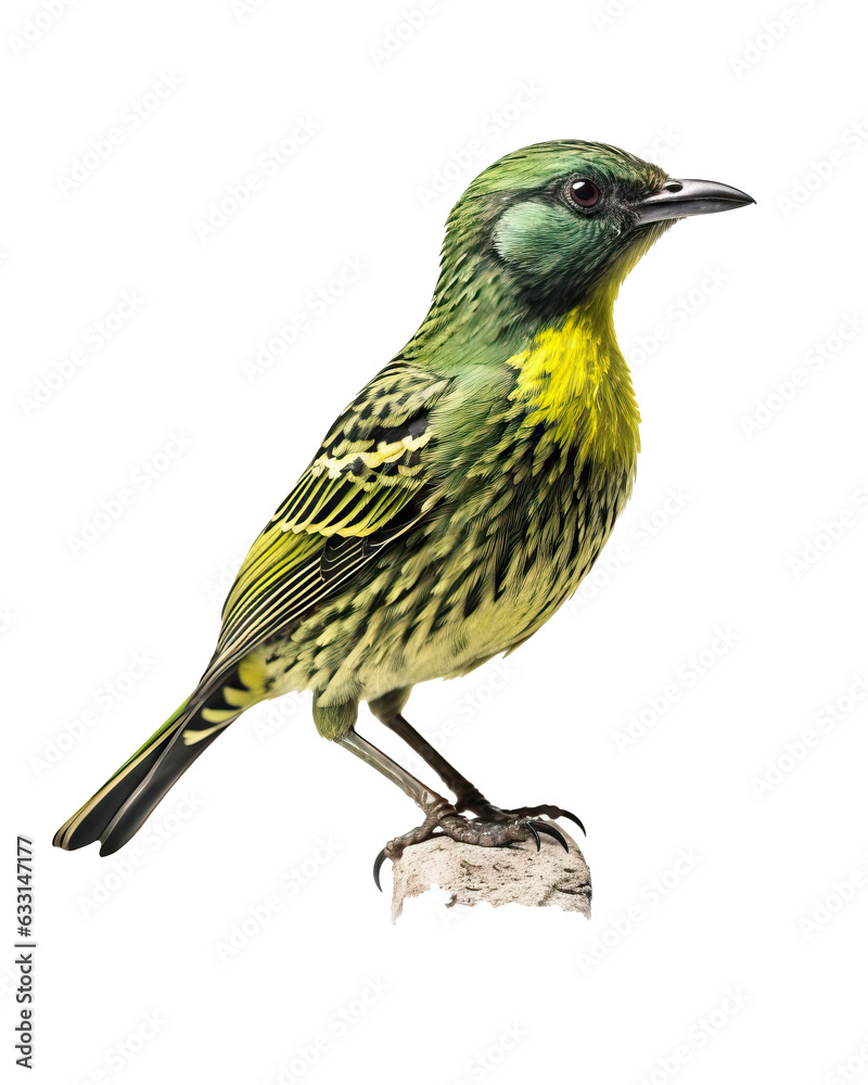 Green-crested Sunbird isolated on white background