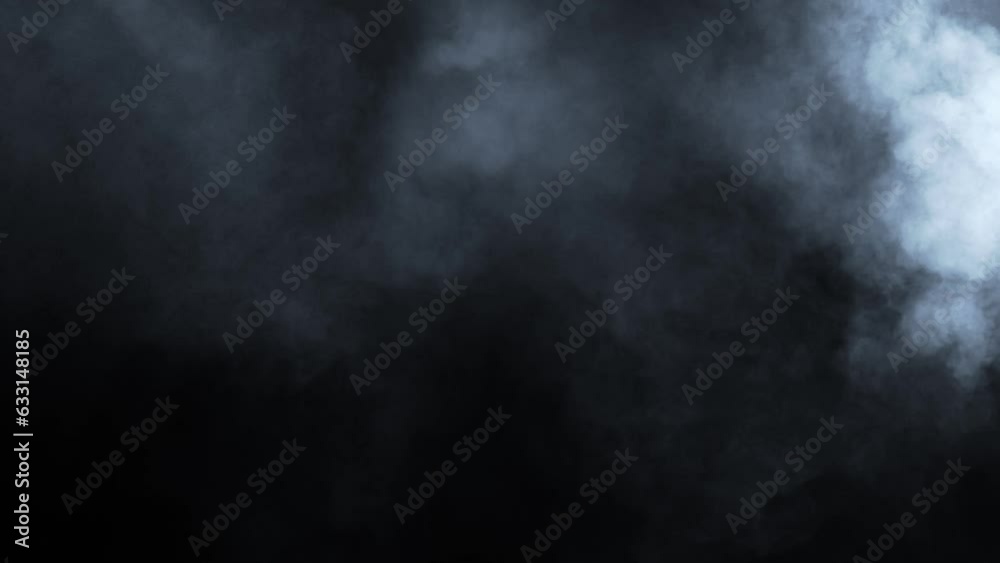 Realistic Atmospheric Gray Smoke on Black Background. White Fume Slowly Floating Rises Up. smoke , steam, vapor , fog , Cloud - realistic smoke cloud Realistic Atmospheric Gray Smoke on Black Background. White Fume Slowly Floating Rises Up. smoke , steam, vapor , fog , Cloud - realistic smoke cloud