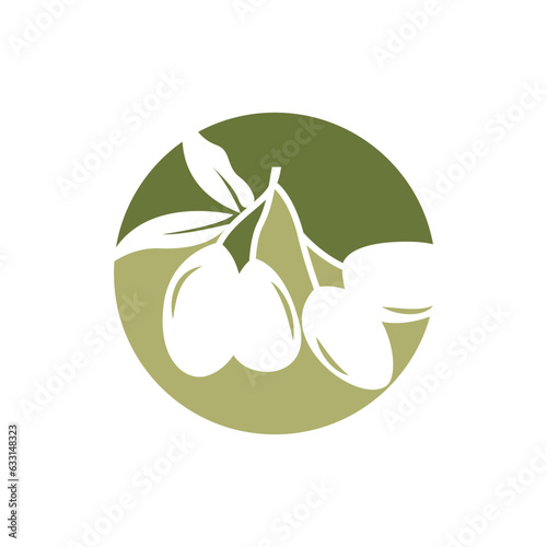 Olive Logo Design, Olive Oil Tree Vector, Simple Illustration Template