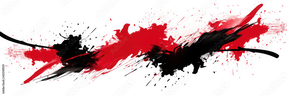 Japanese-inspired seamless background with bold black and red ink strokes Japanese-inspired seamless background with bold black and red ink strokes
