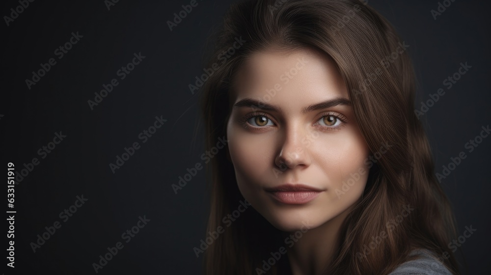 Portrait of a beautiful young woman. Studio shot against plain background. Portrait of a beautiful young woman. Studio shot against plain background.