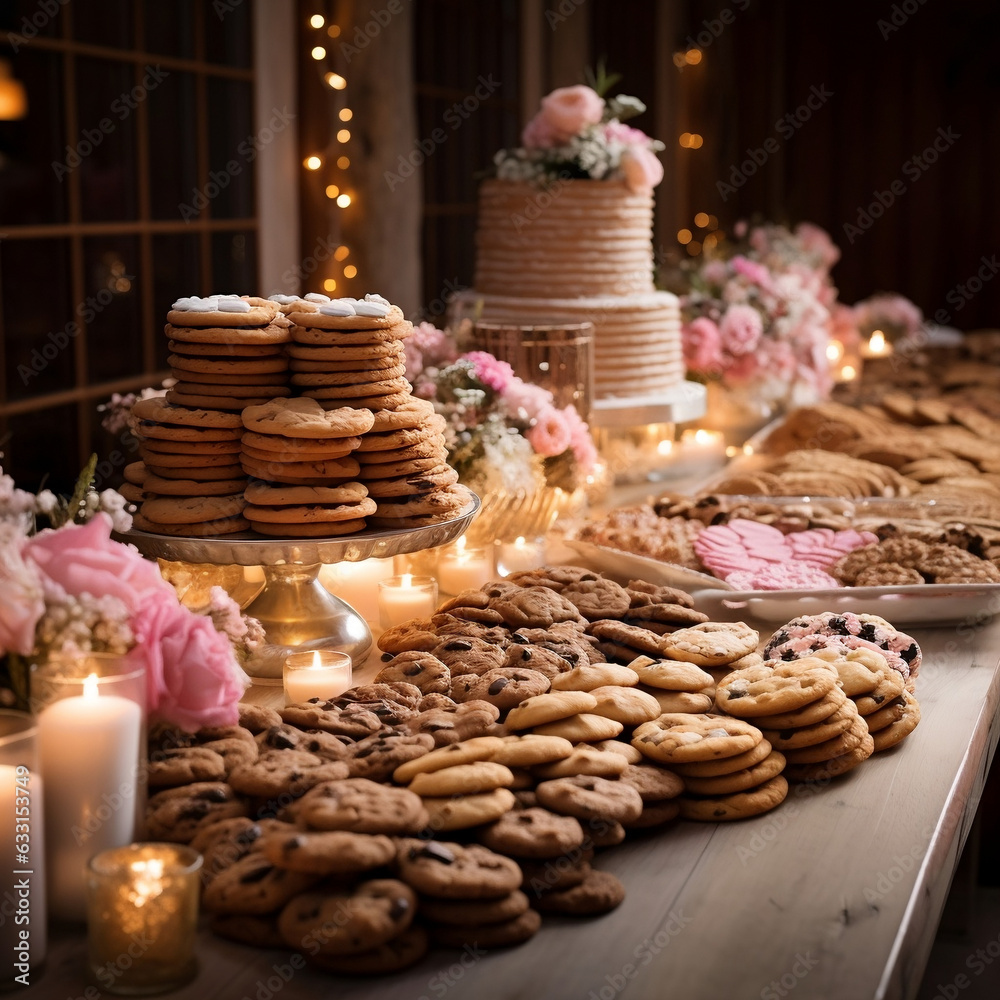 Wedding table with cookies and biscuits 