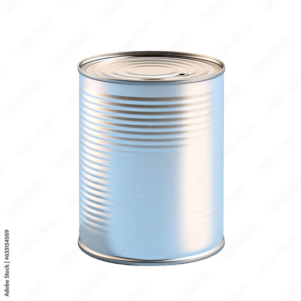 Isolated transparent background with silver tin can Isolated transparent background with silver tin can
