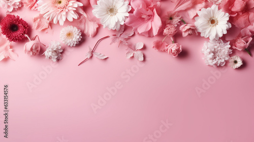 Spring tulip flower background with copy space for mothers day, women's day, sister and daughter's day