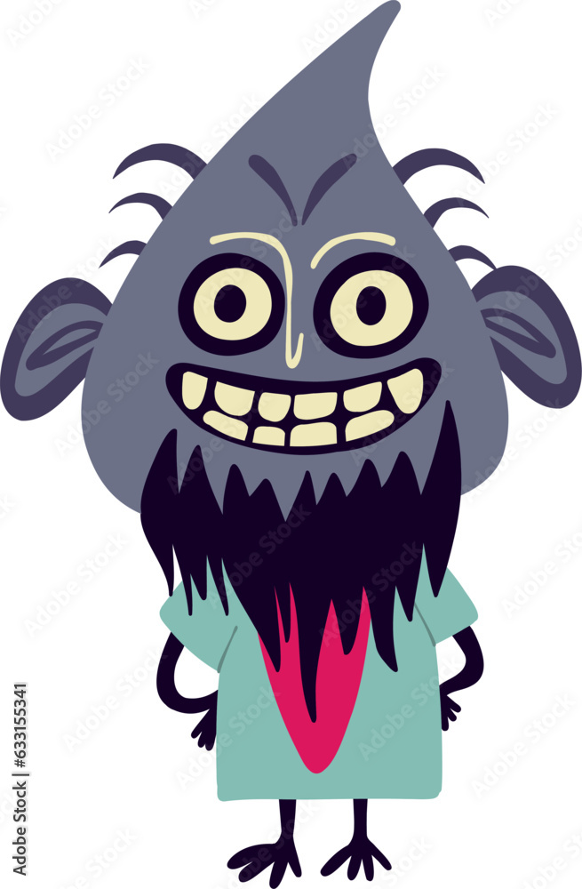Fototapeta premium ugly angry devil with a face in the mask . Strange Halloween characters