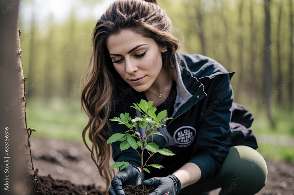 Nurturing Nature: A Woman's Touch in Planting a Tree for Forest ...