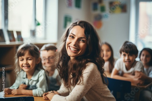 Young teacher in a classroom