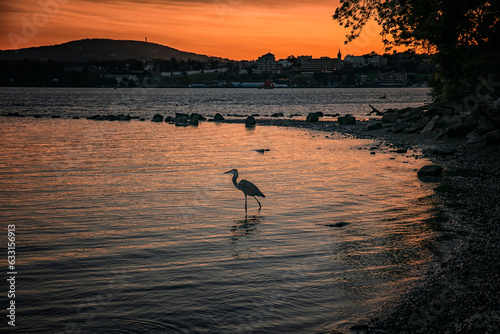 Peaceful sunset at Hudson River