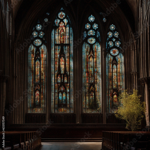 Vidriera de catedral (interior)