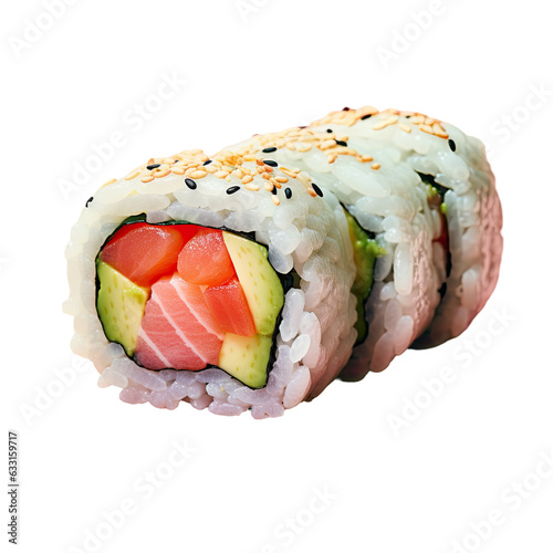 New sushi rolls from Japan with a transparent background photo