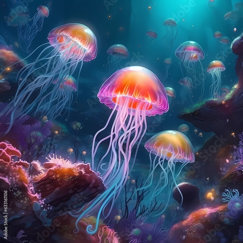 Colorful jellyfish © Carmillai