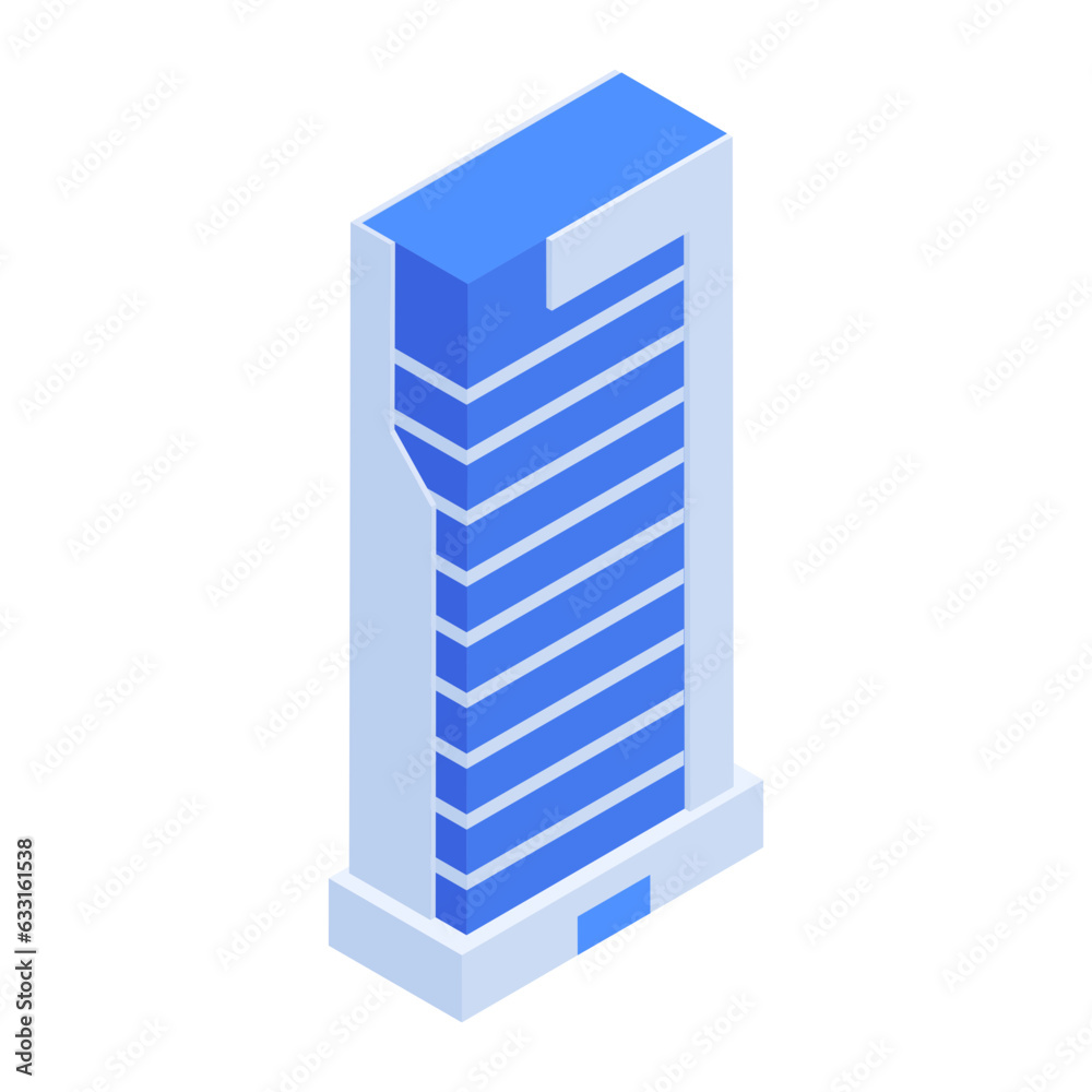Pack of Skyscraper Buildings Isometric Icons 

