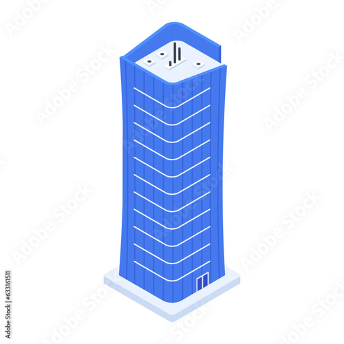 Pack of Skyscraper Buildings Isometric Icons 

