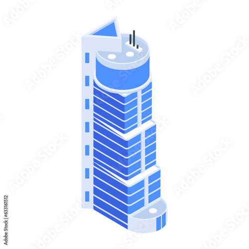 Pack of Skyscraper Buildings Isometric Icons 

