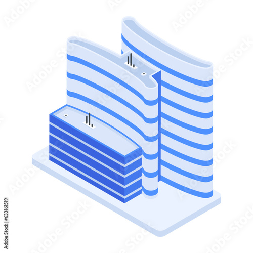 Pack of Skyscraper Buildings Isometric Icons 

