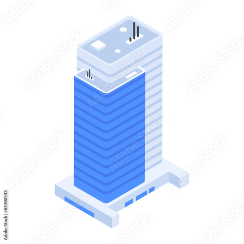 Pack of Skyscraper Buildings Isometric Icons 

