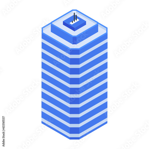 Pack of Skyscraper Buildings Isometric Icons 

