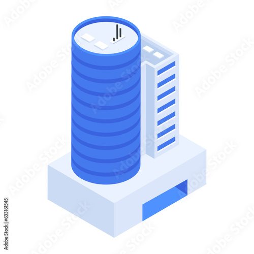 Pack of Skyscraper Buildings Isometric Icons 

