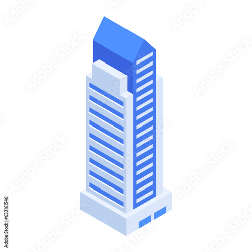 Pack of Skyscraper Buildings Isometric Icons 

