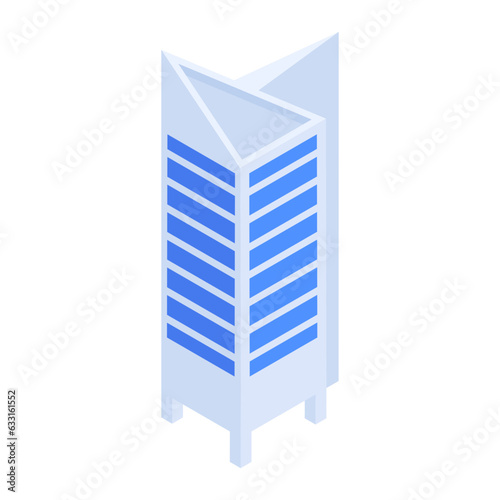 Pack of Skyscraper Buildings Isometric Icons 

