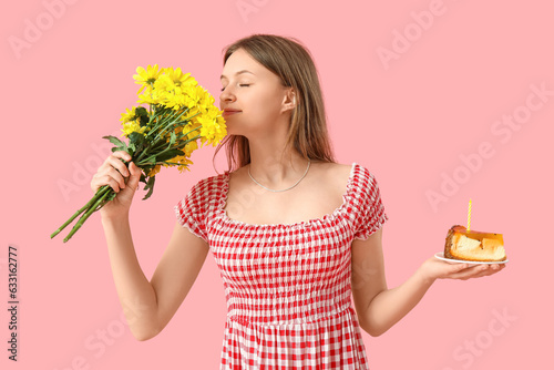 Pretty young woman with bir...