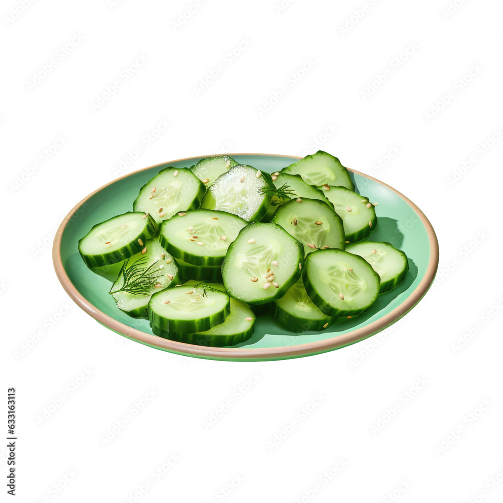 Cucumber slices on a close up dish Cucumber slices on a close up dish