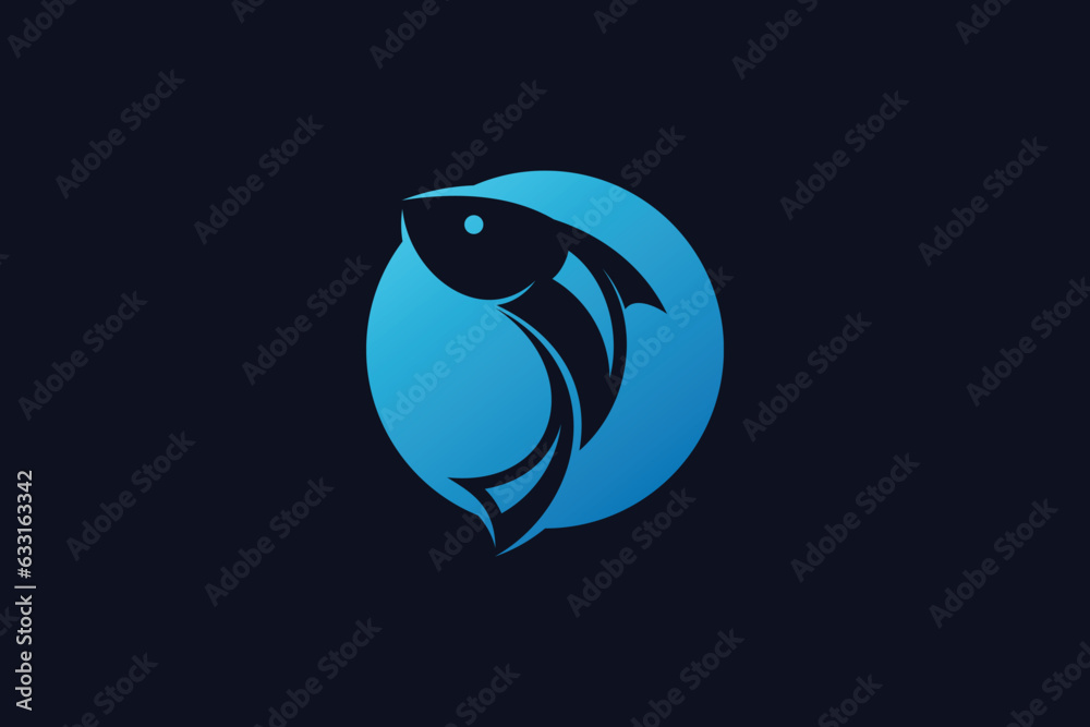 Obraz premium Fish logo design template vector illustration with creative idea