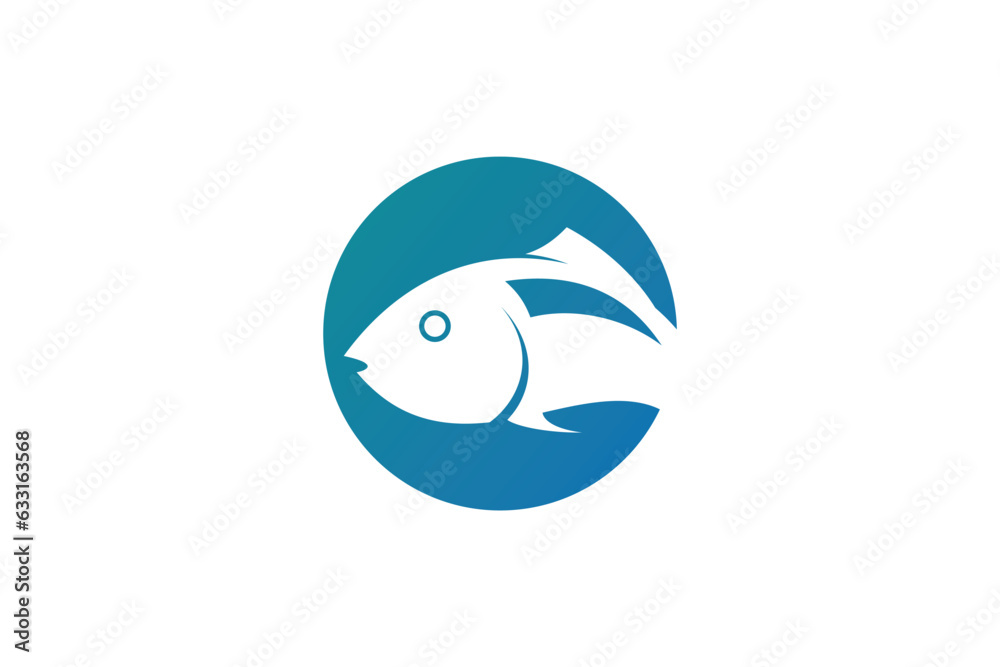 Obraz premium Fish logo design template vector illustration with creative idea