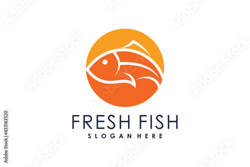 Fish logo design template vector illustration with creative idea