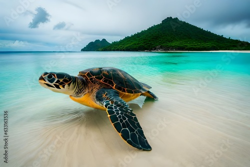 green sea turtle generated by al technology 
