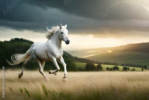 horse in the field generated by al technology 