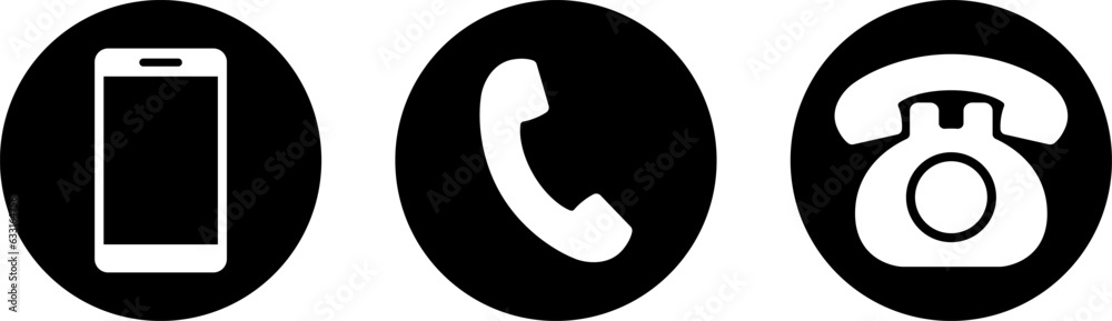 電話のアイコン(Phone icon collection. Call sign. Contact us) 電話のアイコン(Phone icon collection. Call sign. Contact us)