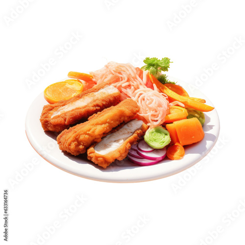 Deep fried pork with crisp veggies