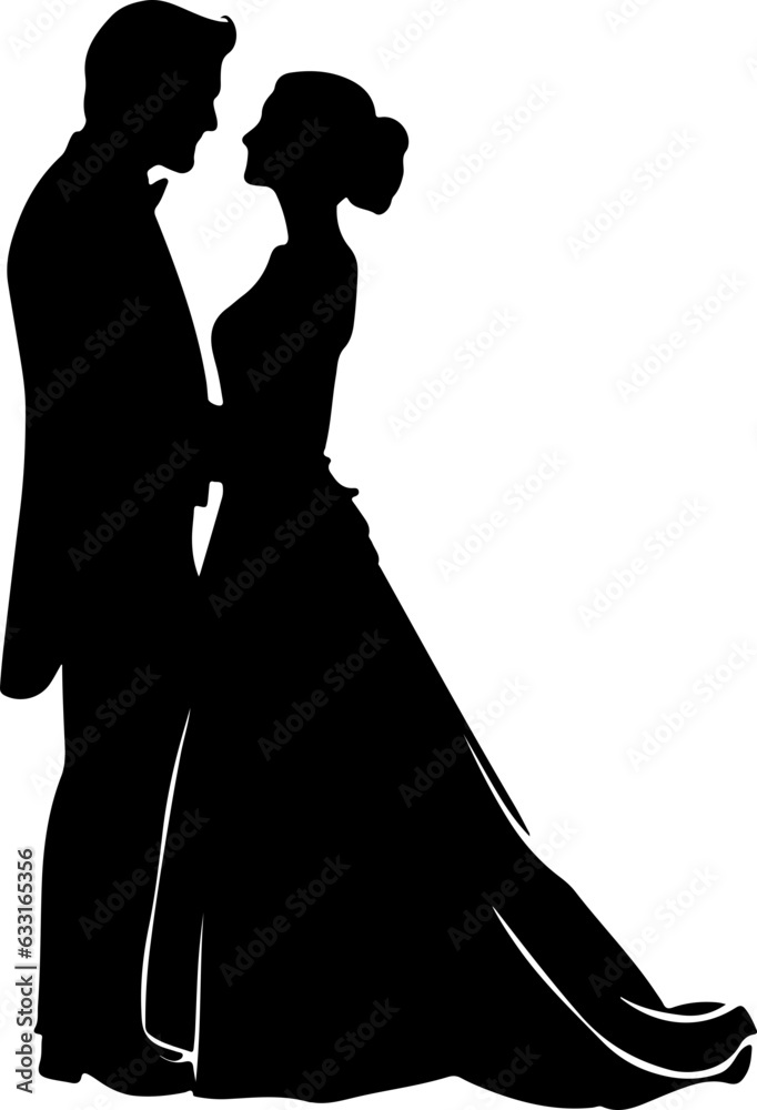 Romantic wedding couple silhouette Romantic wedding couple silhouette