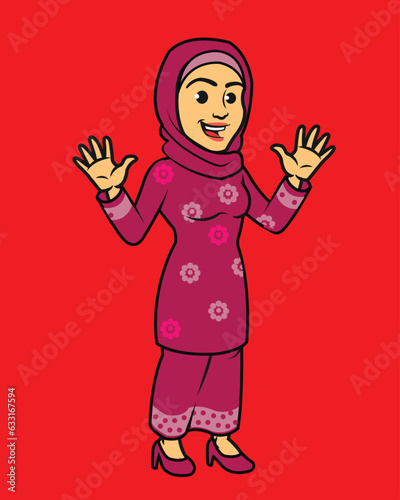 Indonesian Native Riau Malay Sumatra in Traditional Dress