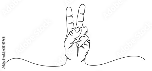peace hand line art