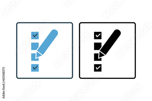 Voting Icon. Icon related to survey. solid icon style. Simple vector design editable