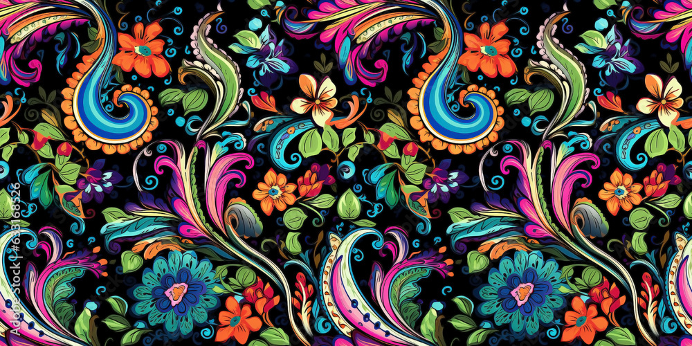 Paisley seamless pattern. Infinite tile concept repeating texture background.