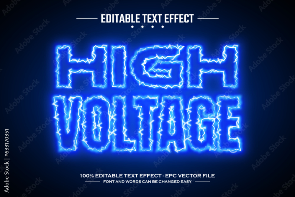 High voltage 3D editable text effect template