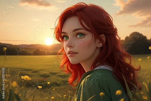 girl in a field of poppies