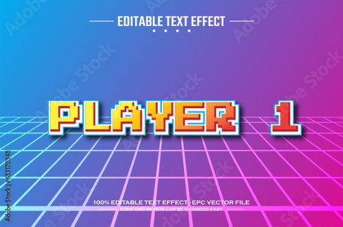 Player 1 3D editable text effect template
