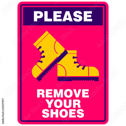 Please Remove Your Shoes, sticker vector