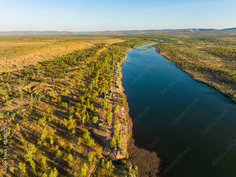 Camping spots along the Pentecost river in the Kimberley region of Western Australia