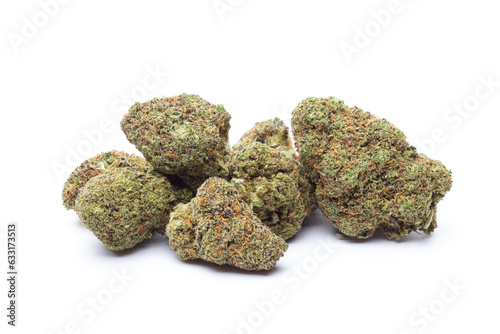 Marijuana flowers isolated on white background